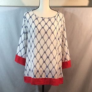 Talbots Nautical Silk Blouse